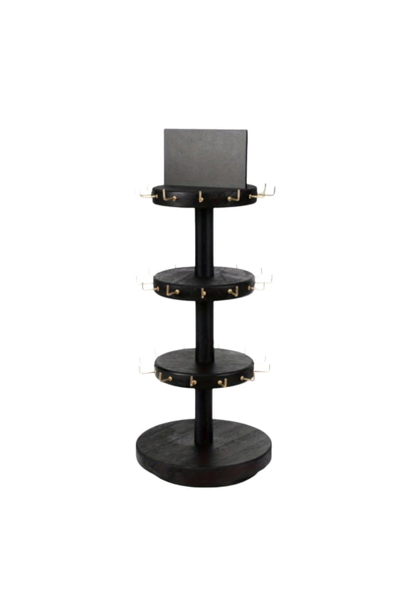 Bracelet Display Stand 3 Tier Wood Sturdy Jewelry Hanger Bracelet Holder for Selling Jewelry Storage Rack for Anklets Bangles Black