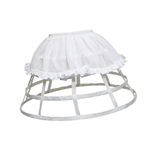 yuksok Cage Hoop Skirt Petticoat Hollow Underskirt for Ball Gown Bridal Dress Party White