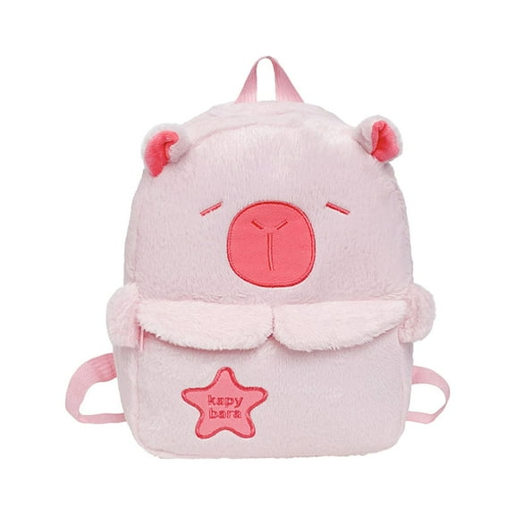 yuksok Capibara Backpack Lovely Adjustable Straps Casual Daypack for Shopping Traveling Pink