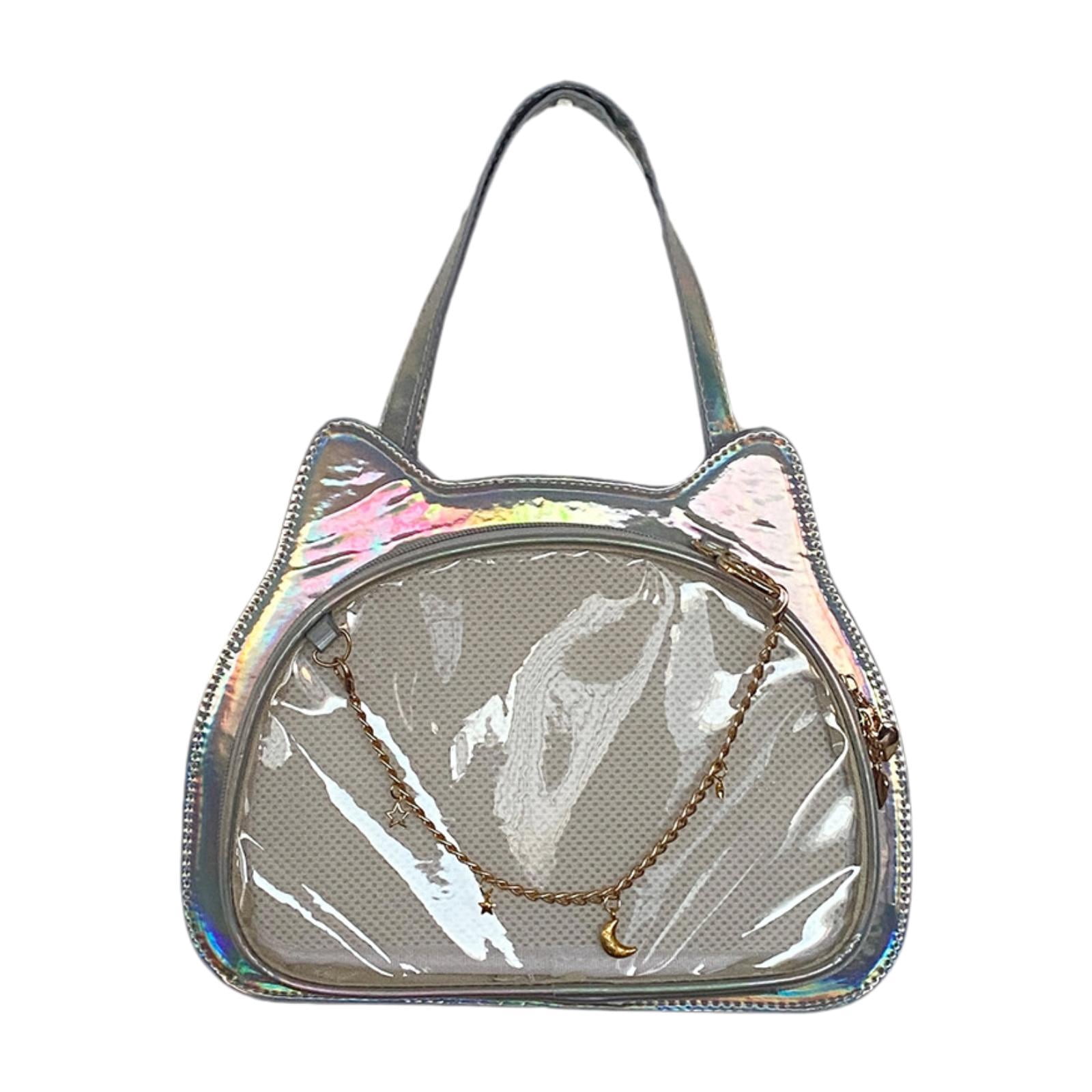 yuksok Cat Shape Shoulder Bag PU Leather Y2K Ita Bag for Ladies Women Birthday Gift