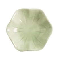 yuksok Ceramic Trinket Tray Flower Shape Spoon Holder Decorative Plate Key Bowl Dish for Trinket Daughter Kitchen Birthday Gift Light Green