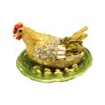 thumbnail image 1 of yuksok Chicken Trinket Box Jewelry Organizer 6.5x4.5cm for Birthday Gift Home Decor Green Base, 1 of 9