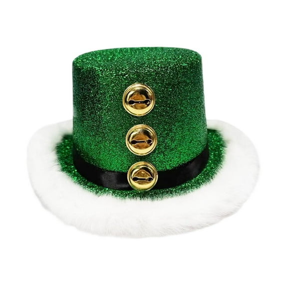 yuksok Christmas Top Hat Decor Headgear for Festive Fancy Dress Stage Performance Party green