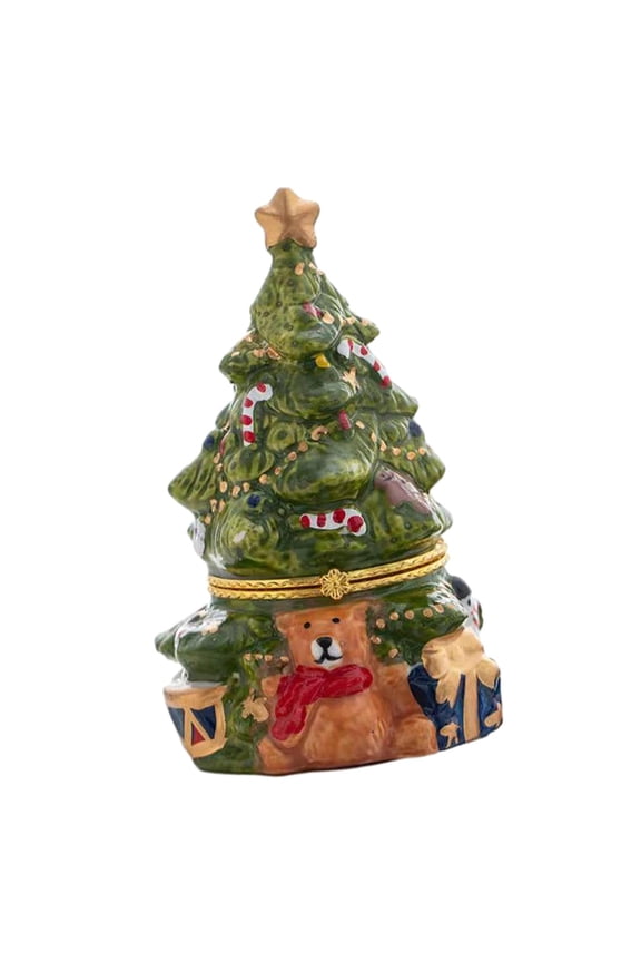 Christmas Tree Jewelry Storage Box Necklace Party Anklet Ear Trinket Box Green