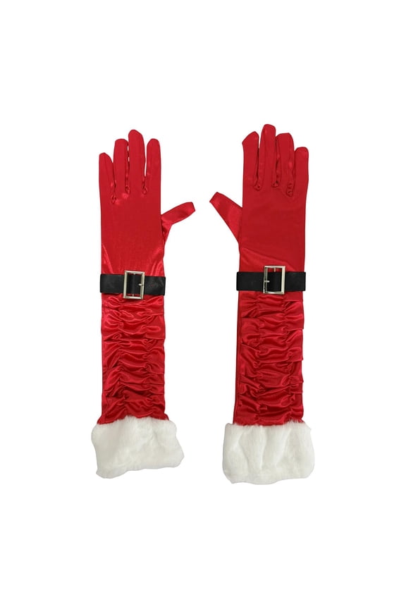 Comfortable Red Christmas Gloves for A Costume Party, Halloween, A Wedding, Or A Tea Party. for A Costume Party, Halloween, Or A Wedding.