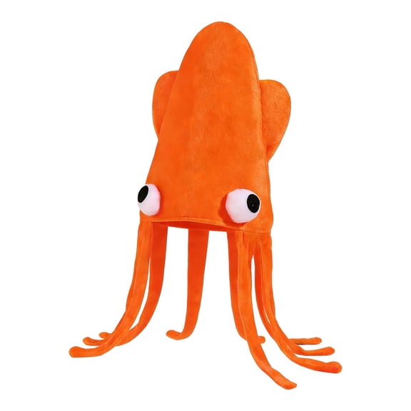 yuksok Costume Cosplay Accessory Octopus Party Cap Bar Birthday Role Play Squid Hat Orange