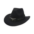 thumbnail image 1 of yuksok Cowboy Hat Adults Casual Novelty Summer Cowgirl Hat for Autumn Camping Party Black, 1 of 9