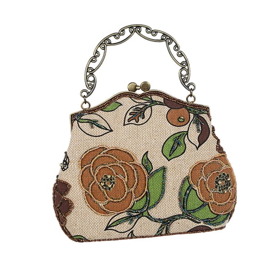 yuksok Crossbody Bag for Women Handmade Bead Embroidery Bag for Party Office Travel Yellow