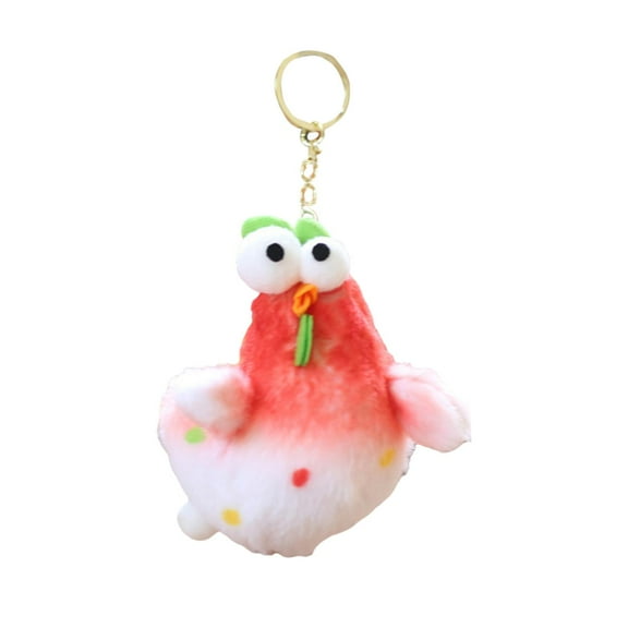 yuksok Cute Stuffed Animal Keychain Soft Cute Doll Keychain for Backpack for Graduation Red