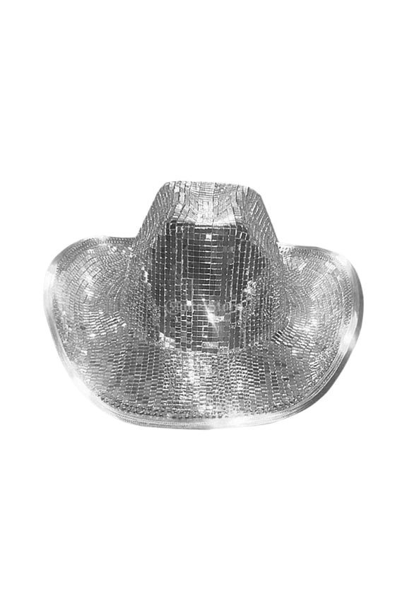 Disco Ball Cowboy Hat Light up Cowgirl Cap for Music Festivals Party Carnival