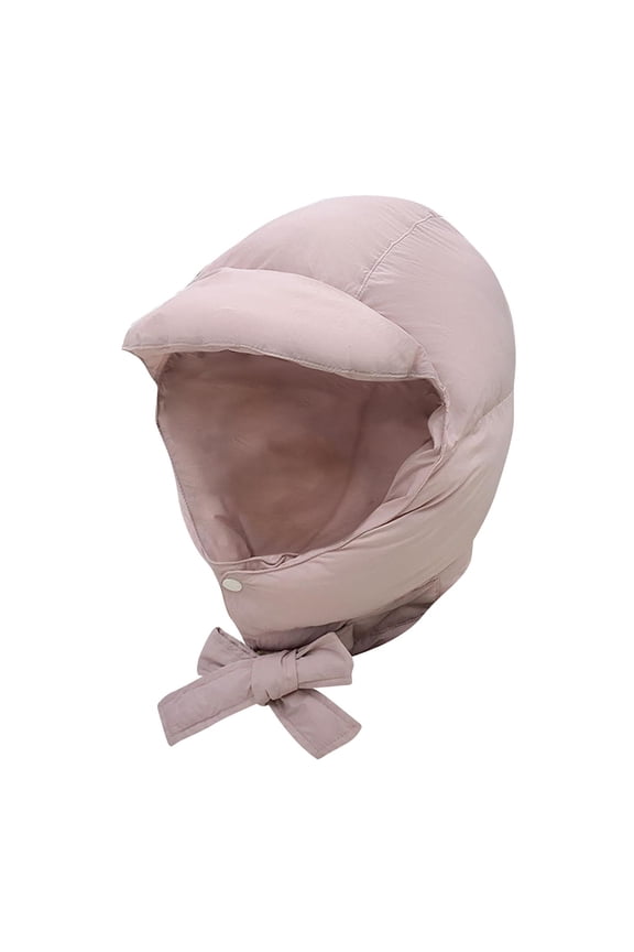 Down Hat with Ear Flaps Comfortable Down Cap for Outdoor Hiking Cold Weather pink