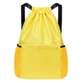 thumbnail image 1 of yuksok Drawstring Backpack Lightweight Storage Women Men Casual Daypack for Work Hiking Yellow, 1 of 9