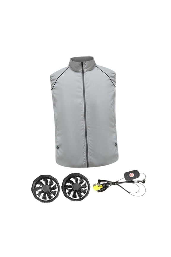 Fan Cooling Vest Breathable Work Jacket Fan Vest for Running Fishing Camping L