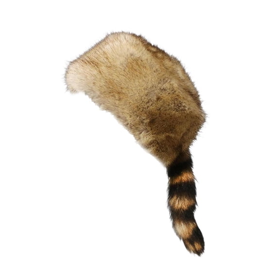 yuksok Faux Raccoon Tail Hat Soft Adorable Winter Hat for Bike Climbing Skating brown