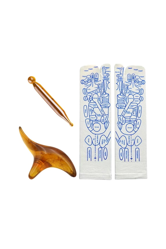 Foot Massage Casual with Zones Marked Improves Circulation Reflexology Socks Small English