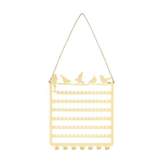 yuksok Hanging Jewelry Rack Seven Layers Birds Decor for Photography Jewelry Store Dorm Gold