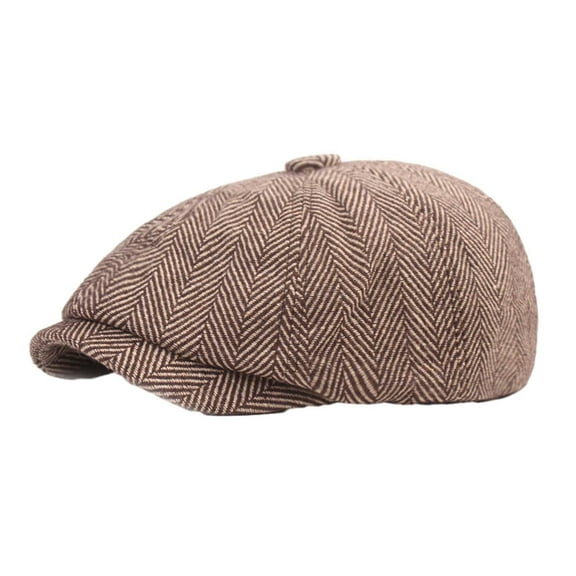 yuksok Hat British Fashion Cap Winter Male Warm Spring Newsboy Cap Khaki