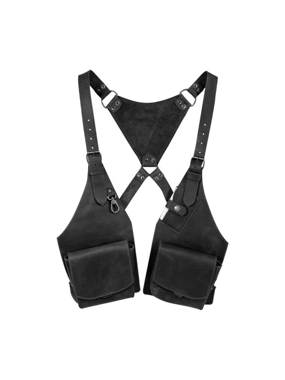 Hidden Underarm Shoulder Bag Backpack for Medieval Costume Parties Steampunk black