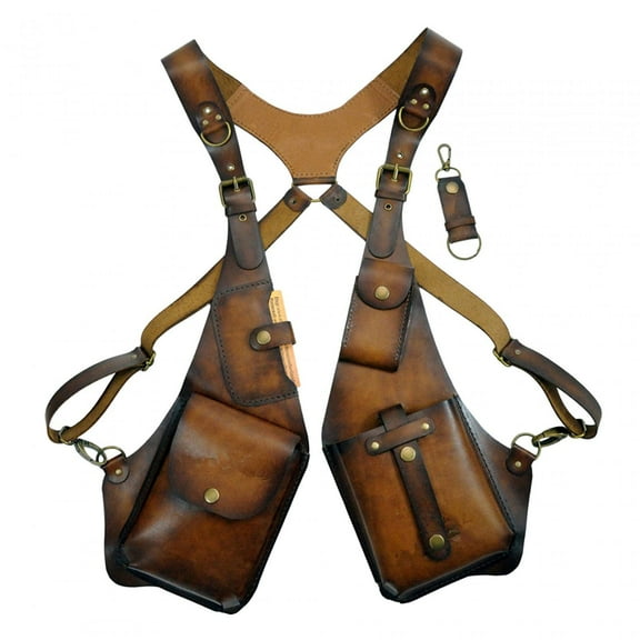 yuksok Hidden Underarm Shoulder Bag Leather Shoulder Pouch for Outdoor Party Travel brown