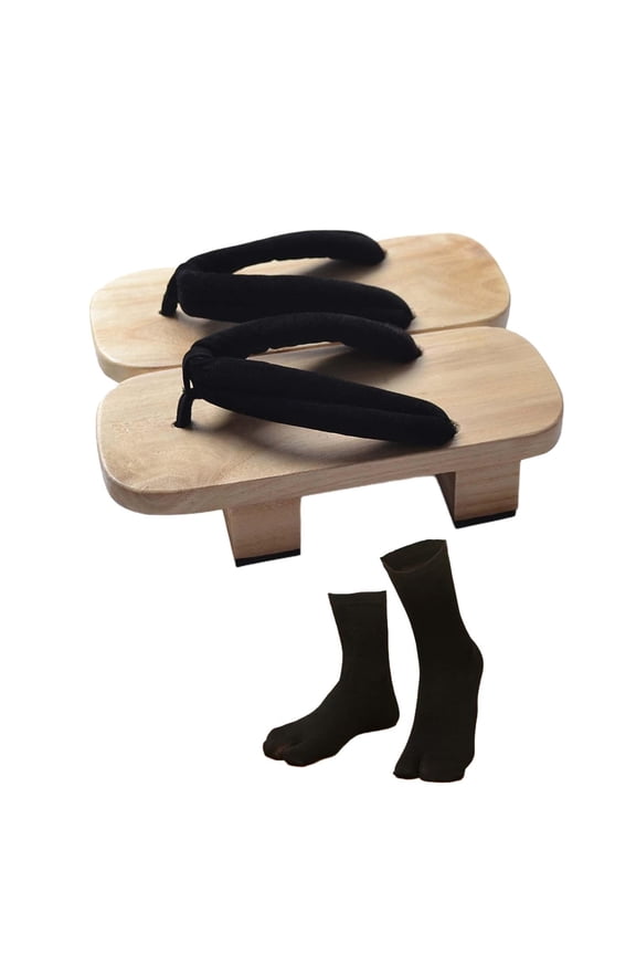 Japanese Wooden Clogs Casual Comfortable Slippers for Beach Apartment Travel EU Size 38