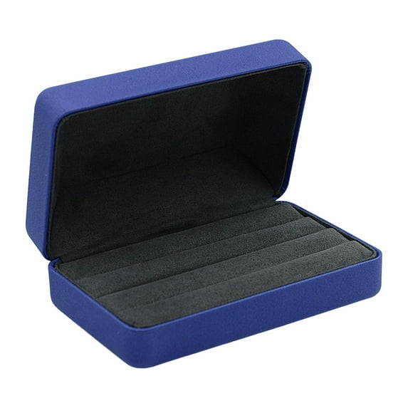 yuksok Jewelry Case PU Leather Trendy Showcase Tray Jewelry Box for Women Ear Studs Blue