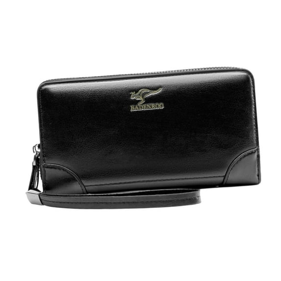 yuksok Men's Clutch Bag Lightweight Change Pouch Large Capacity Stylish Card Holder Double Zipper Slot