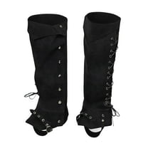 yuksok Pirate Boot Covers Cosplay Leg Gaiters for Horseback Riding Anime Convention Black