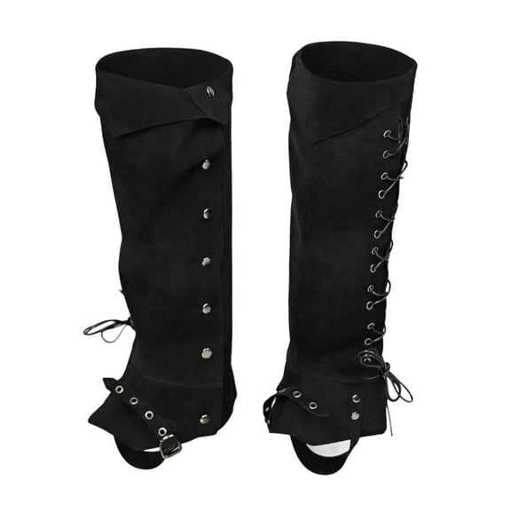 yuksok Pirate Boot Covers Cosplay Leg Gaiters for Horseback Riding Anime Convention Black