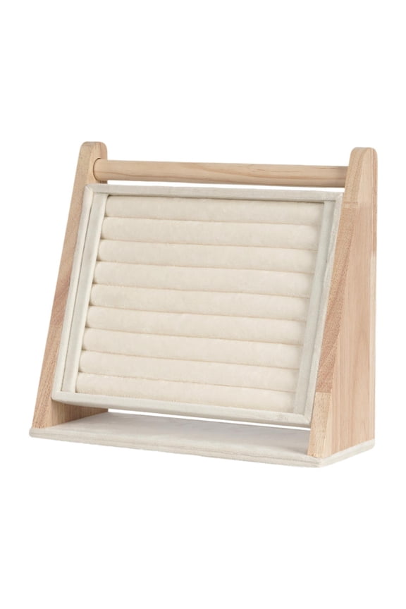 Rings Display Stand with 8 Flannel Slots Storage Rack for Retail Countertop Stor