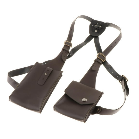 yuksok Shoulder Harness Bag Armpit Bag Underarm Purse Bag for Hiking Camping Sports Dark Brown