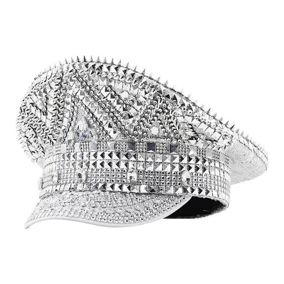 yuksok Steampunk Hat Sequin Classic Headwear for Music Festival Dress up Costume Ball