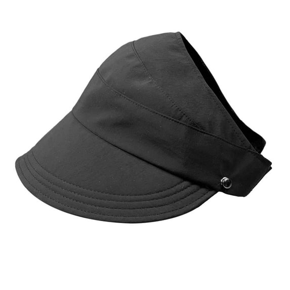 yuksok Sun Hat for Women Breathable Female Fashion Wide Brim Portable Sun Visor Hat Black