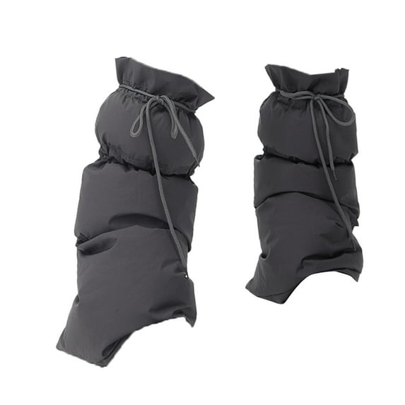 yuksok Winter Padded Puffer Leg Warmers for Women for Hiking Outdoor Workers Sports Deep Gray