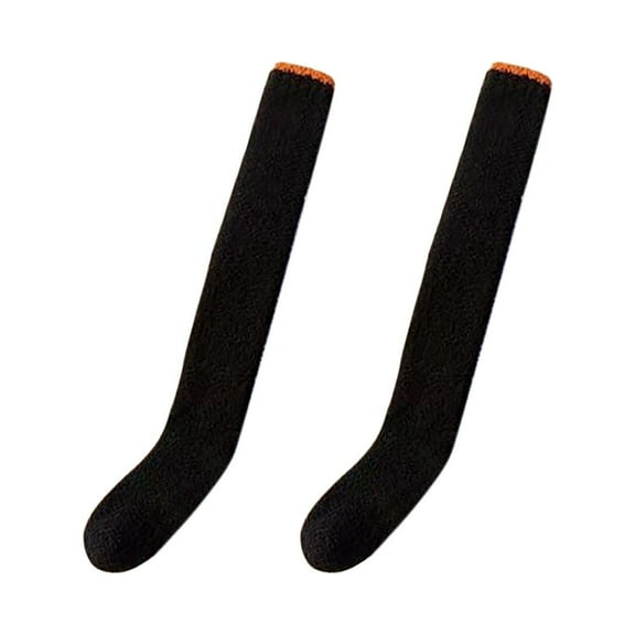 yuksok Women Knee High Socks over Knee Girls Long Stocking for Dorm Home Study Room Black