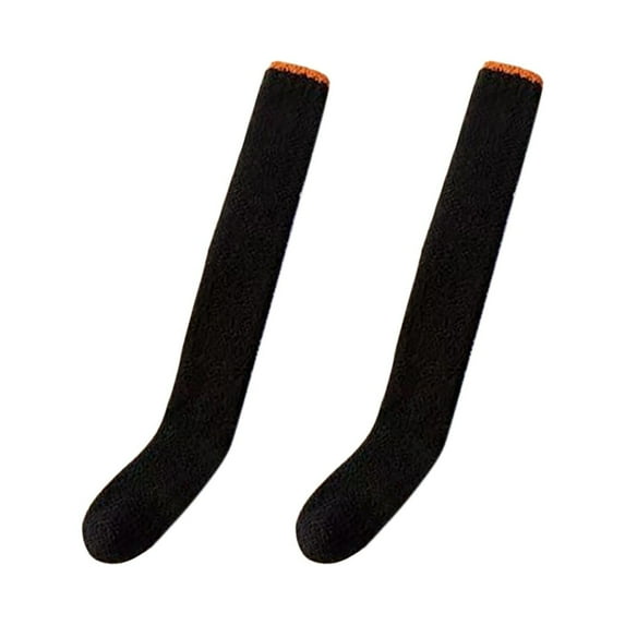 yuksok Women Knee High Socks over Knee Girls Long Stocking for Dorm Home Study Room Black