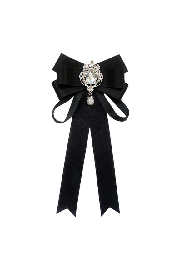 Women's Bow Tie Bowknot Bowtie Girls Ladies Necktie for Uniform Blouse Shirt Black