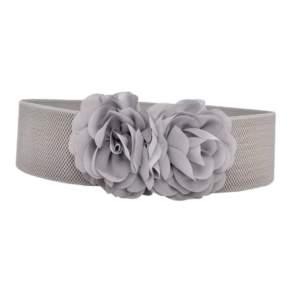 yuksok Womens Wide Belt Casual Corset Belt Elastic Waist Belt for Coat Dress Decoration Gray