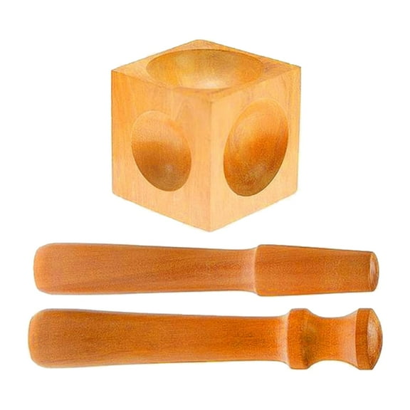 yuksok Wooden Square Dapping Punch Block Set, Dapping Punch Set, Durable and Long Working Life Jewelry Forming Tool, for Concave DIY