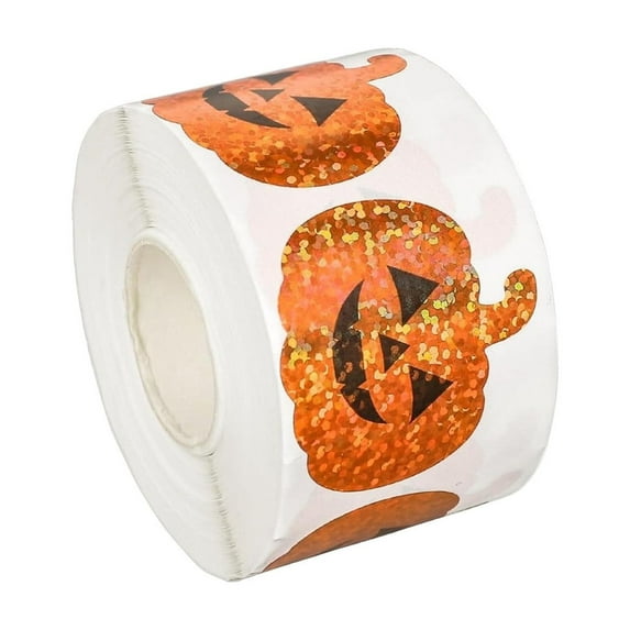 yulier 1 Roll 500 Pieces Halloween Stickers Self Adhesive Stickers Pumpkin Turkey Shaped Stickers Thanksgiving Gifts Stickers Labels