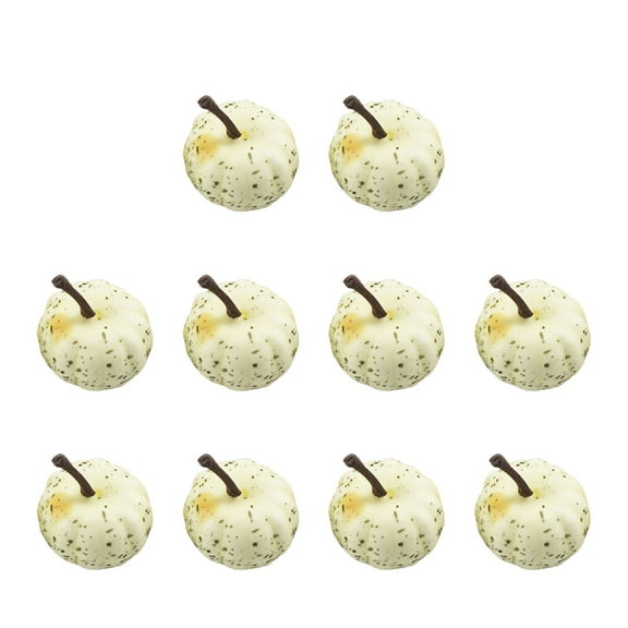 yulier 10 Pcs Artificial Mini Fake Pumpkins, Small Plastic Pumpkins for Fall Thanksgiving Halloween Decorations Home Table Centerpieces