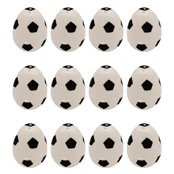 yulier 12 Pcs Fillable Easter Eggs for Kids, Empty Sports Balls Plastic Easter Eggs for Easter Basket Stuffers, Easter Egg Hunt, Soccer Football Sports Easter Eggs Toys for Candy Stuffers