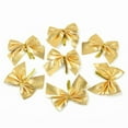 thumbnail image 1 of yulier 12 Pcs Mini Christmas Tree Bows Xmas Tree Bowknot Ornaments Ribbon Bows for Christmas Tree Xmas Wreath Decoration, Gold, 1 of 2