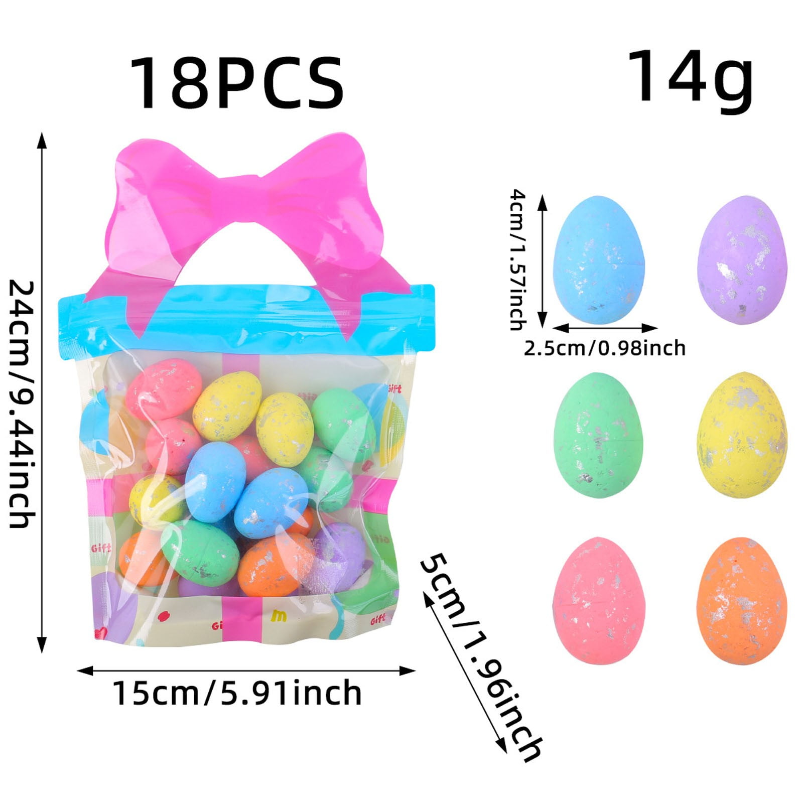 yulier 18 Pcs Mini Easter Eggs, Colorful Speckled Fake Foam Easter