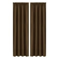 thumbnail image 1 of yulier 2 Panels Blackout Curtains for Bedroom Living Room, Solid Color Thermal Insulated Drapes, Rod Pocket Window Treatments, Noise Reducing Long Curtains for Home Dorm, 84" x 38", Brown, 1 of 5