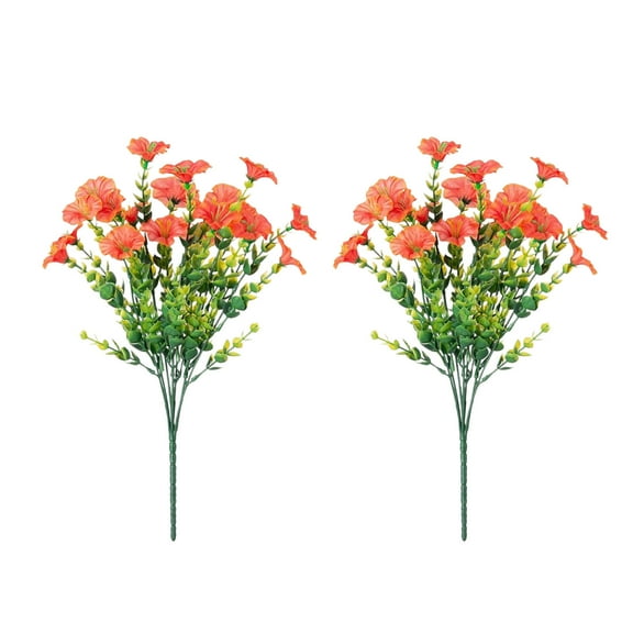 yulier 2 Pcs Artificial Flowers Faux Flower Bouquet Fake Plants Spring Summer Outdoor Indoor Garden Home Decorations Silk Flowers for Porch Patio Balcony Vase Decor