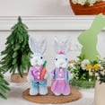 thumbnail image 1 of yulier 2 Pcs Easter Bunny Figurines, Spring Straw Rabbit Tabletop Decor, Rustic Bunny Statues, Woven Bunny Figurines Easter Decorations for Home Table Office Kitchen Farmhouse, 1 of 6