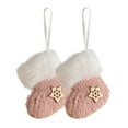 thumbnail image 1 of yulier 2 Pcs Mini Plush Christmas Stockings, 3.93 Inch Cute Little Xmas Stockings Hanging Ornaments Christmas Tree Decorations, Small Christmas Stockings Pendants, Pink, 1 of 6