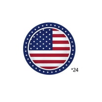 yulier 24 Pcs 4th of July Plates American Flag Patriotic Party Supplies Stars and Stripes Round Paper Plates Disposable Plates Dessert Plates Independence Day Decorations, 8.74inch