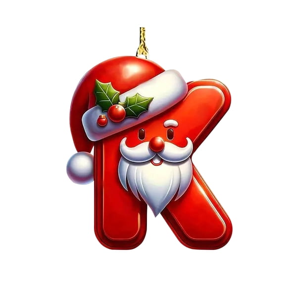 yulier 26 Initial Letter Christmas Ornaments, Red Personalized Christmas Initial Ornaments, Christmas Tree Decoration Hanging Pendant Xmas Gifts for Kids