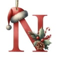 thumbnail image 1 of yulier 26 Initial Letter Christmas Ornaments Xmas Gifts, Red Personalized Christmas Alphabet Ornaments with Santa Hat, Acrylic Hanging Pendant for Christmas Stockings Tree Decorations, 1 of 6